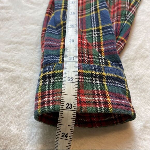 Structure Plaid Ted, Green, Blue and Yellow Flannel Button Down Shirt Size L - Picture 10 of 10